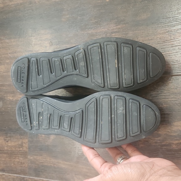 COLE HAAN original grand plain oxfords 5.5 black lace up classic brogue shoes - Picture 8 of 9